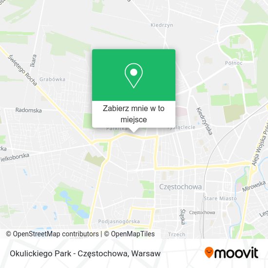 Mapa Okulickiego Park - Częstochowa