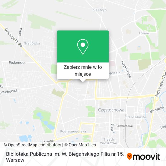 Mapa Biblioteka Publiczna im. W. Biegańskiego Filia nr 15