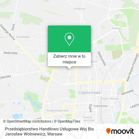 Mapa Przedsiębiorstwo Handlowo Usługowe Woj Bis Jarosław Wolniewicz