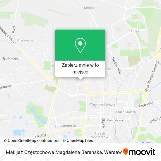 Mapa Makijaż Częstochowa Magdalena Barańska