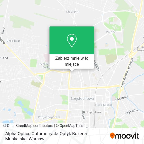 Mapa Alpha Optics Optometrysta Optyk Bożena Muskalska