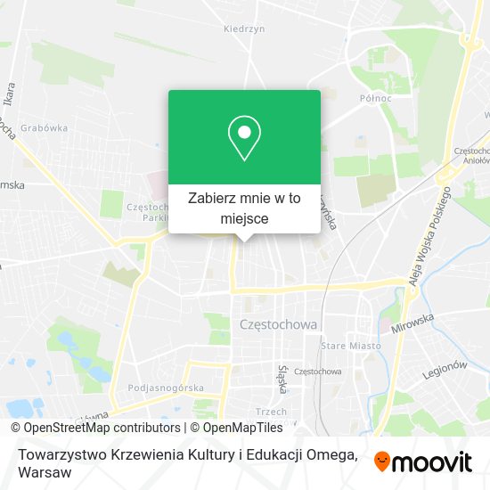 Mapa Towarzystwo Krzewienia Kultury i Edukacji Omega