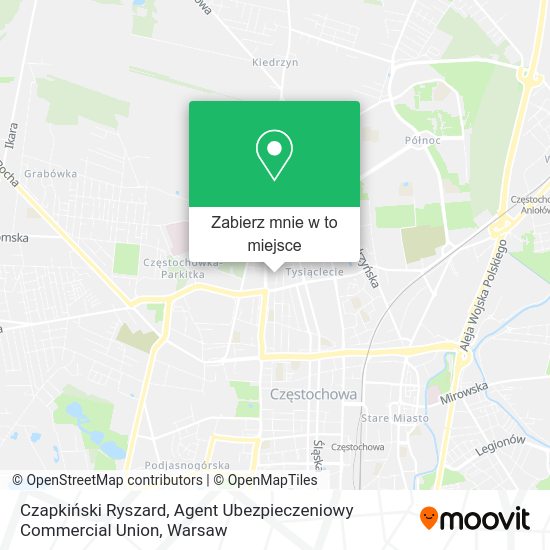 Mapa Czapkiński Ryszard, Agent Ubezpieczeniowy Commercial Union