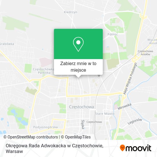 Mapa Okręgowa Rada Adwokacka w Częstochowie