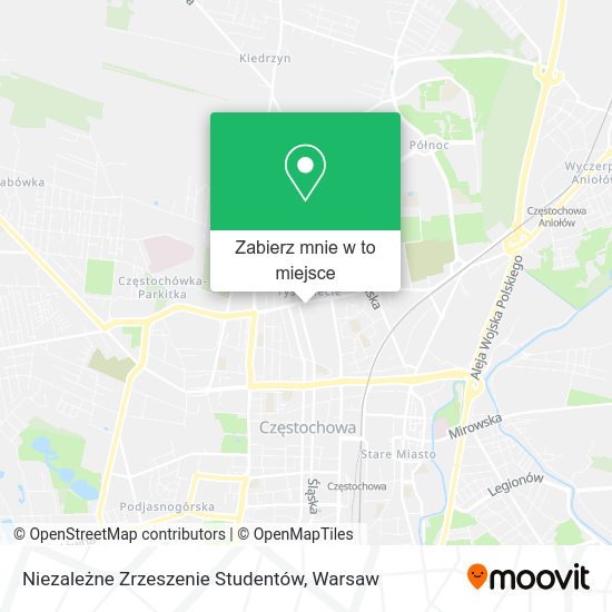 Mapa Niezależne Zrzeszenie Studentów