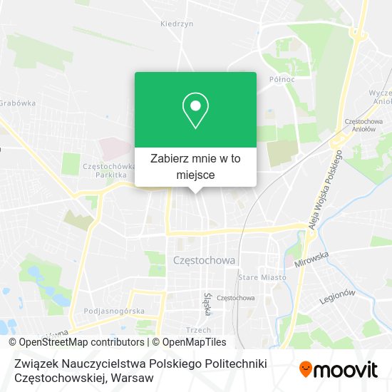 Mapa Związek Nauczycielstwa Polskiego Politechniki Częstochowskiej