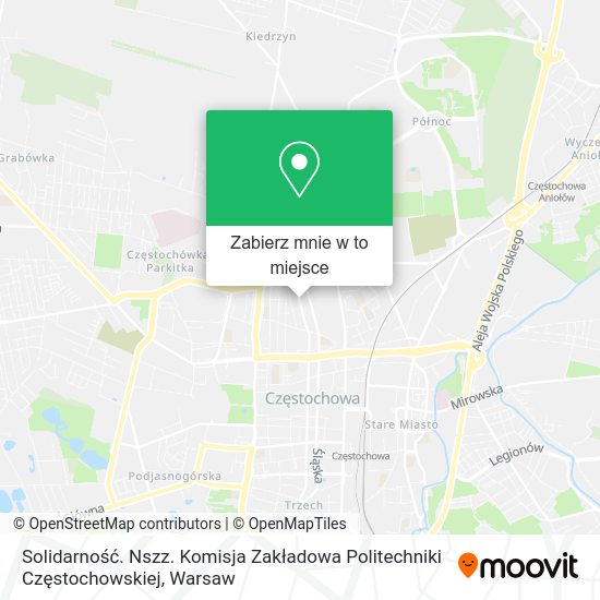 Mapa Solidarność. Nszz. Komisja Zakładowa Politechniki Częstochowskiej