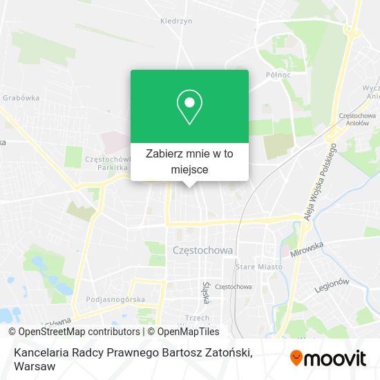 Mapa Kancelaria Radcy Prawnego Bartosz Zatoński