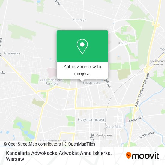 Mapa Kancelaria Adwokacka Adwokat Anna Iskierka