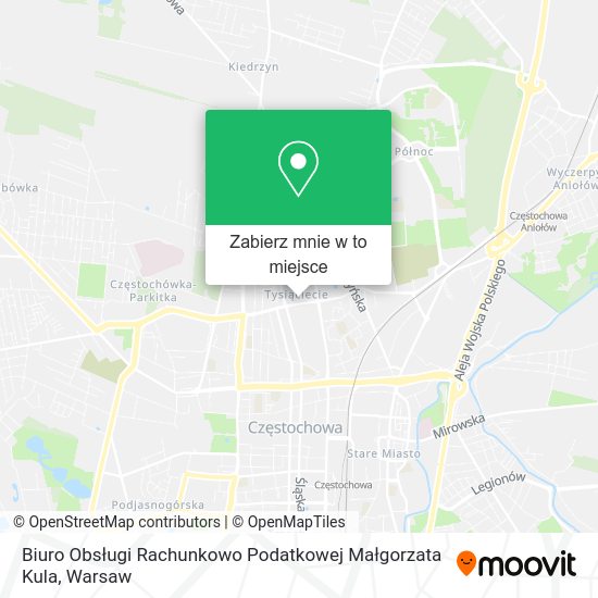 Mapa Biuro Obsługi Rachunkowo Podatkowej Małgorzata Kula