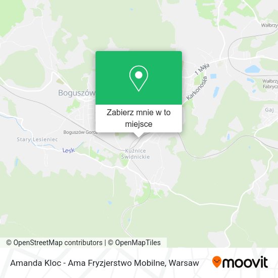 Mapa Amanda Kloc - Ama Fryzjerstwo Mobilne