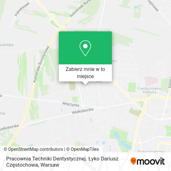 Mapa Pracownia Techniki Dentystycznej. Łyko Dariusz Częstochowa