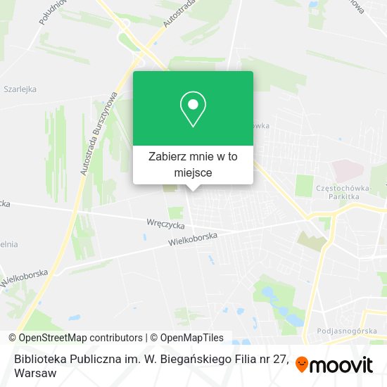 Mapa Biblioteka Publiczna im. W. Biegańskiego Filia nr 27