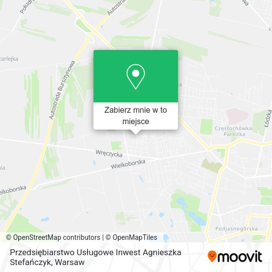 Mapa Przedsiębiarstwo Usługowe Inwest Agnieszka Stefańczyk