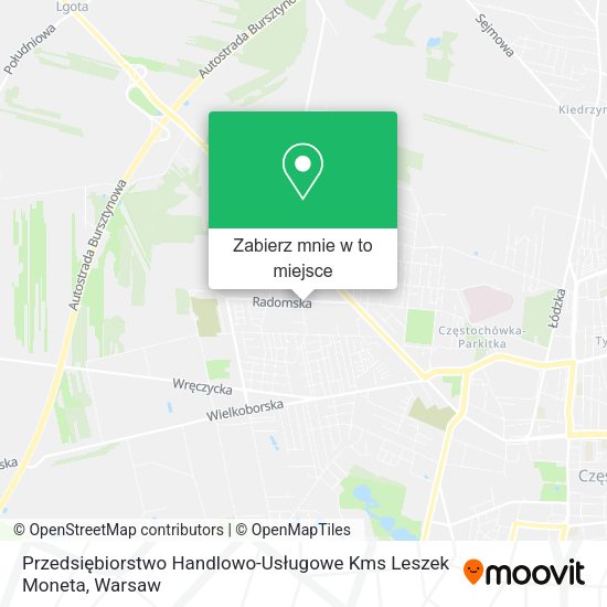 Mapa Przedsiębiorstwo Handlowo-Usługowe Kms Leszek Moneta