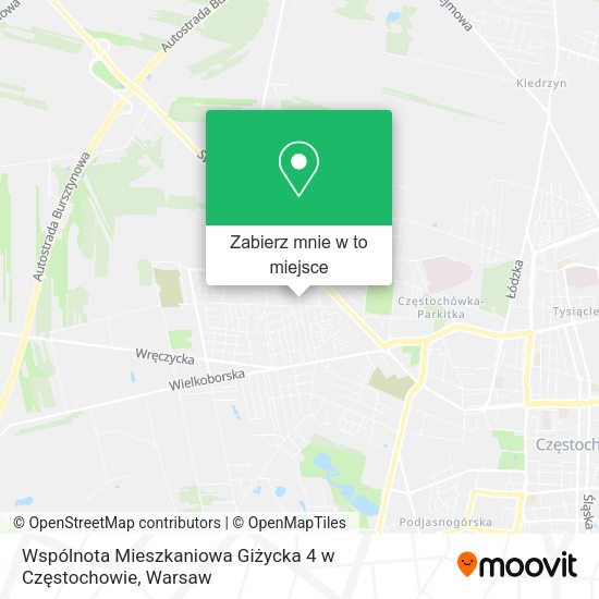 Mapa Wspólnota Mieszkaniowa Giżycka 4 w Częstochowie