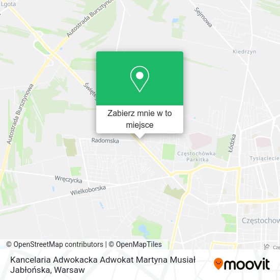 Mapa Kancelaria Adwokacka Adwokat Martyna Musiał Jabłońska