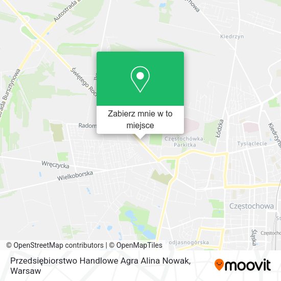 Mapa Przedsiębiorstwo Handlowe Agra Alina Nowak