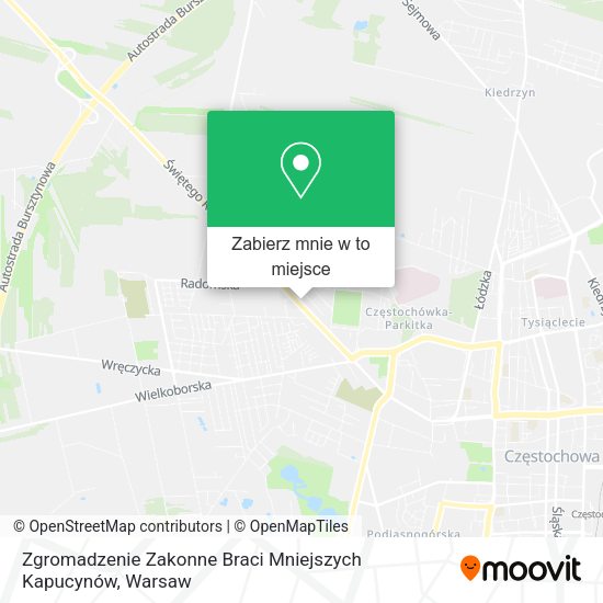 Mapa Zgromadzenie Zakonne Braci Mniejszych Kapucynów