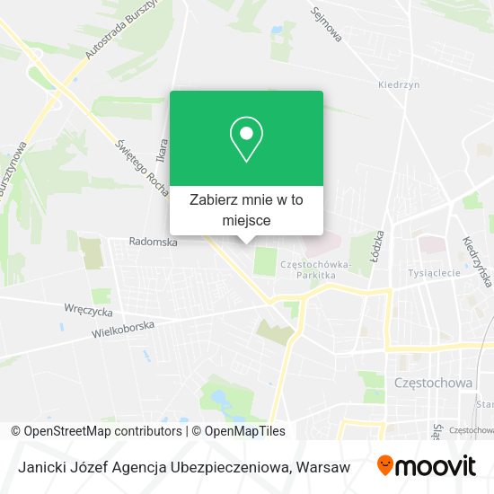 Mapa Janicki Józef Agencja Ubezpieczeniowa