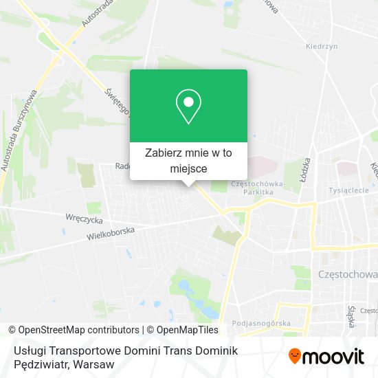 Mapa Usługi Transportowe Domini Trans Dominik Pędziwiatr