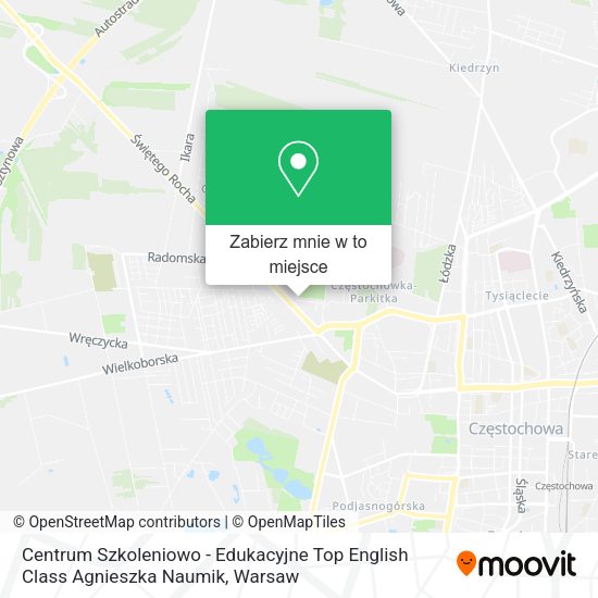 Mapa Centrum Szkoleniowo - Edukacyjne Top English Class Agnieszka Naumik