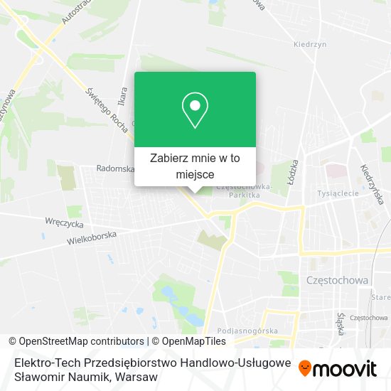 Mapa Elektro-Tech Przedsiębiorstwo Handlowo-Usługowe Sławomir Naumik