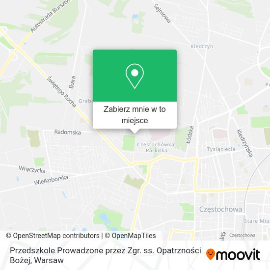 Mapa Przedszkole Prowadzone przez Zgr. ss. Opatrzności Bożej