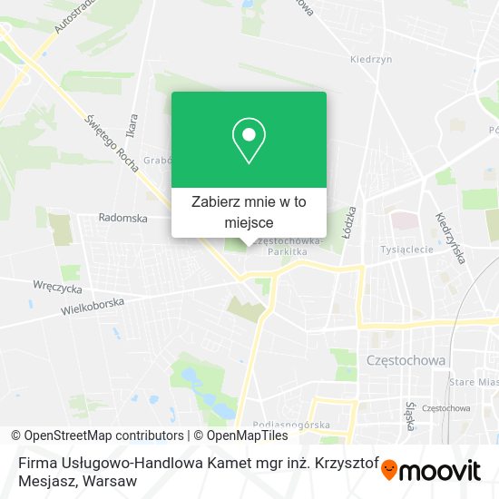 Mapa Firma Usługowo-Handlowa Kamet mgr inż. Krzysztof Mesjasz