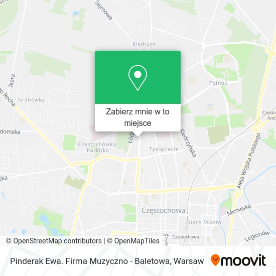 Mapa Pinderak Ewa. Firma Muzyczno - Baletowa