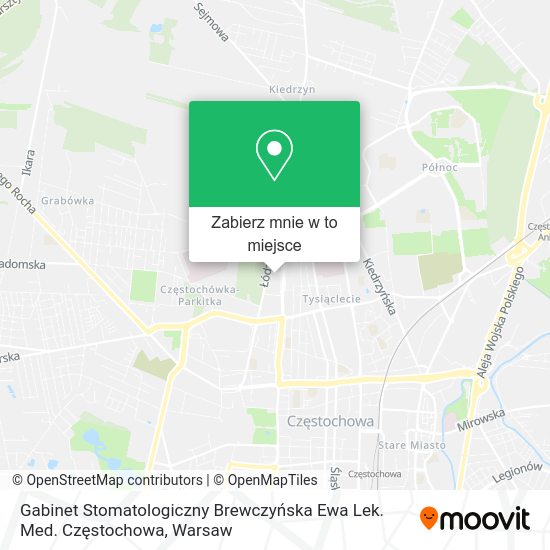 Mapa Gabinet Stomatologiczny Brewczyńska Ewa Lek. Med. Częstochowa