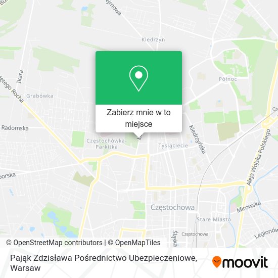 Mapa Pająk Zdzisława Pośrednictwo Ubezpieczeniowe