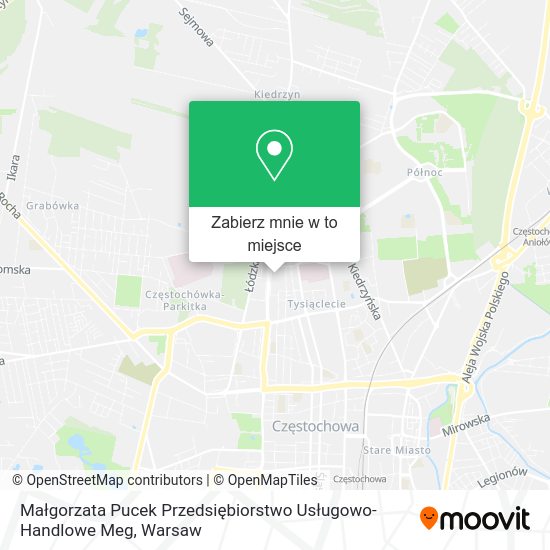 Mapa Małgorzata Pucek Przedsiębiorstwo Usługowo-Handlowe Meg