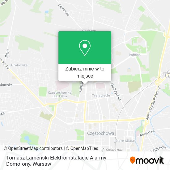 Mapa Tomasz Lameński Elektroinstalacje Alarmy Domofony