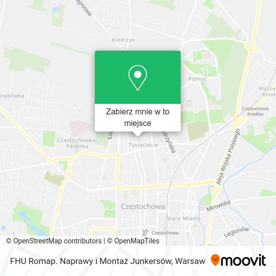 Mapa FHU Romap. Naprawy i Montaż Junkersów