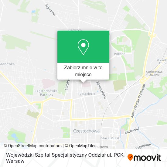 Mapa Wojewódzki Szpital Specjalistyczny Oddział ul. PCK