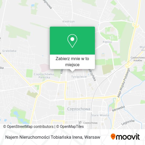 Mapa Najem Nieruchomości Tobiańska Irena