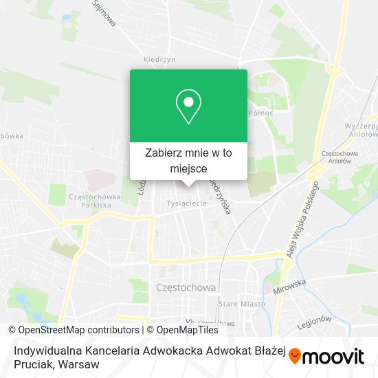 Mapa Indywidualna Kancelaria Adwokacka Adwokat Błażej Pruciak