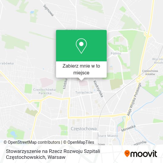 Mapa Stowarzyszenie na Rzecz Rozwoju Szpitali Częstochowskich