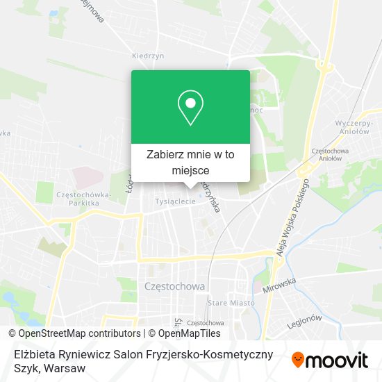 Mapa Elżbieta Ryniewicz Salon Fryzjersko-Kosmetyczny Szyk