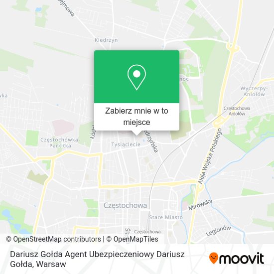 Mapa Dariusz Gołda Agent Ubezpieczeniowy Dariusz Gołda