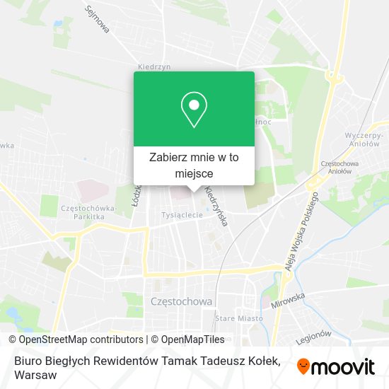 Mapa Biuro Biegłych Rewidentów Tamak Tadeusz Kołek