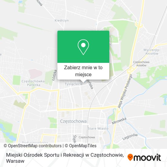 Mapa Miejski Ośrodek Sportu i Rekreacji w Częstochowie