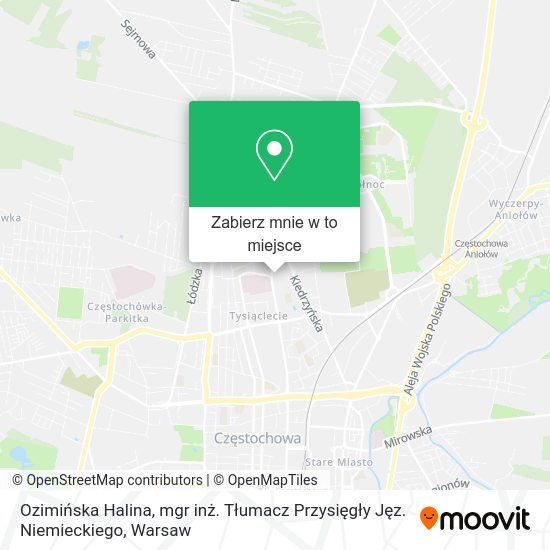 Mapa Ozimińska Halina, mgr inż. Tłumacz Przysięgły Jęz. Niemieckiego