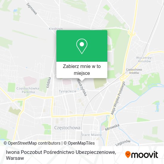 Mapa Iwona Poczobut Pośrednictwo Ubezpieczeniowe