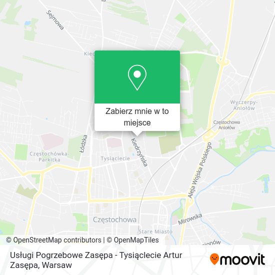 Mapa Usługi Pogrzebowe Zasępa - Tysiąclecie Artur Zasępa