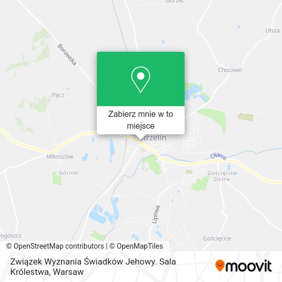 Mapa Związek Wyznania Świadków Jehowy. Sala Królestwa