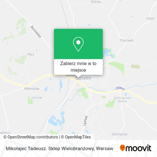 Mapa Mikołajec Tadeusz. Sklep Wielobranżowy