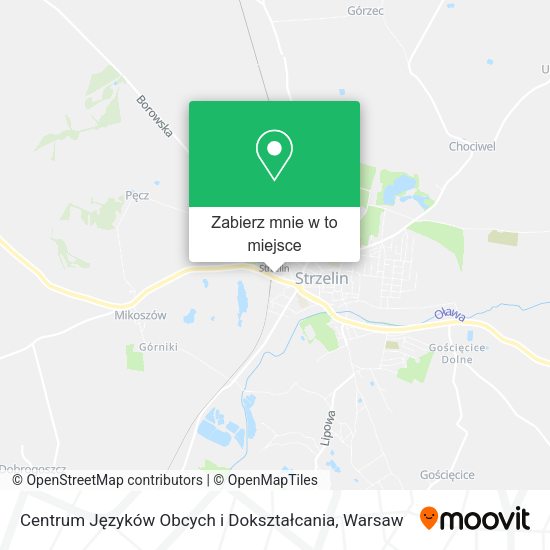 Mapa Centrum Języków Obcych i Dokształcania