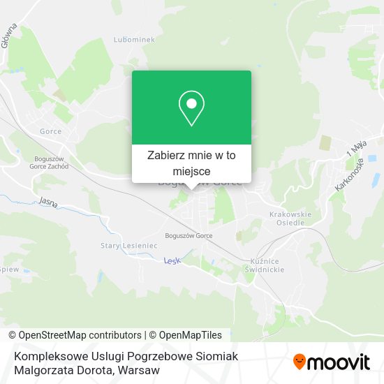 Mapa Kompleksowe Uslugi Pogrzebowe Siomiak Malgorzata Dorota